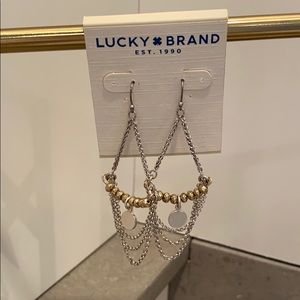 Lucky Chandelier Earrings - silver and gold